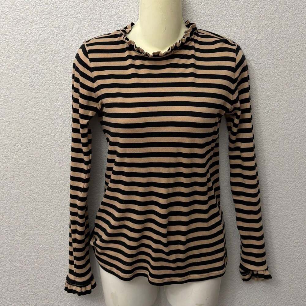 Ann Taylor striped ruffle shirt- Size XS